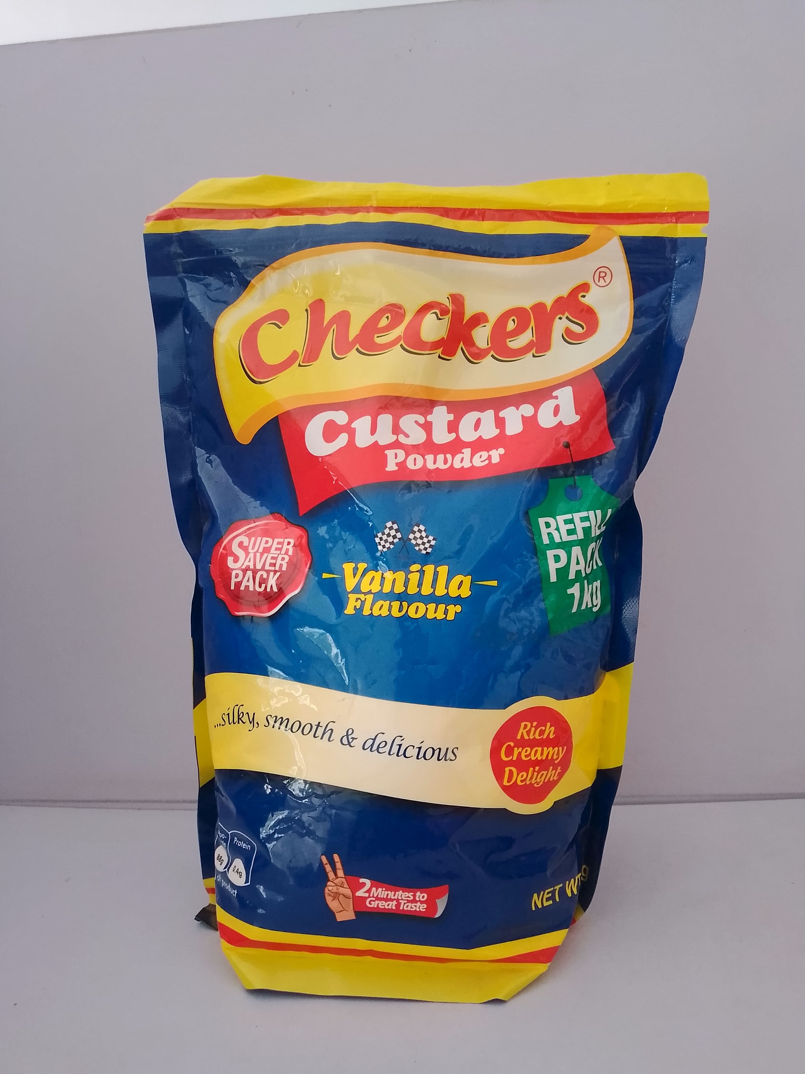 A photo of CHECKERS CUSTARD REFILL VANILLA FLAV 1KG